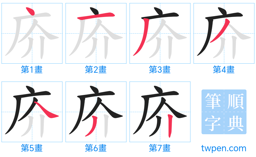 “「庎」的筆畫”