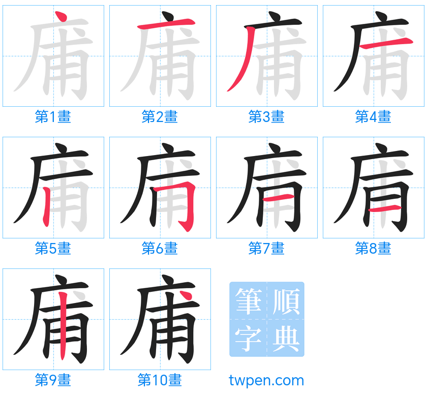 “「庯」的筆畫”