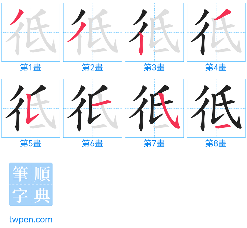 “「彽」的筆畫”