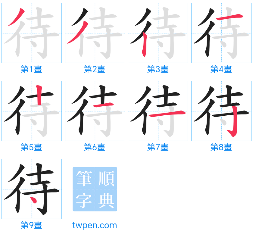 “「待」的筆畫”