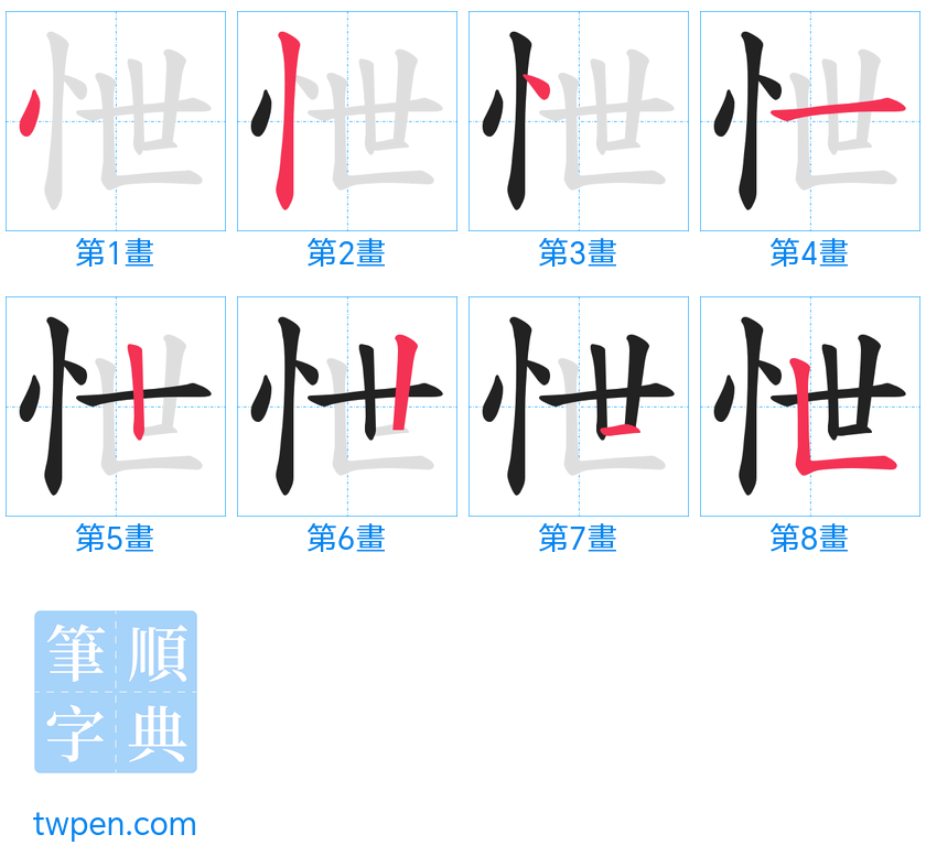 “「怈」的筆畫”