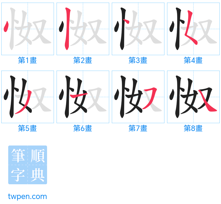 “「怓」的筆畫”