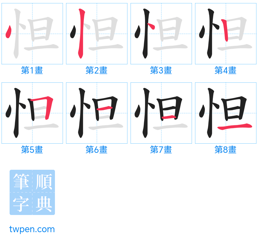 “「怛」的筆畫”