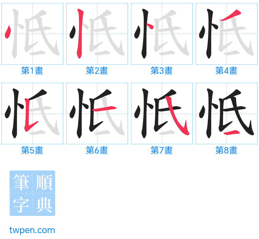 “「怟」的筆畫”