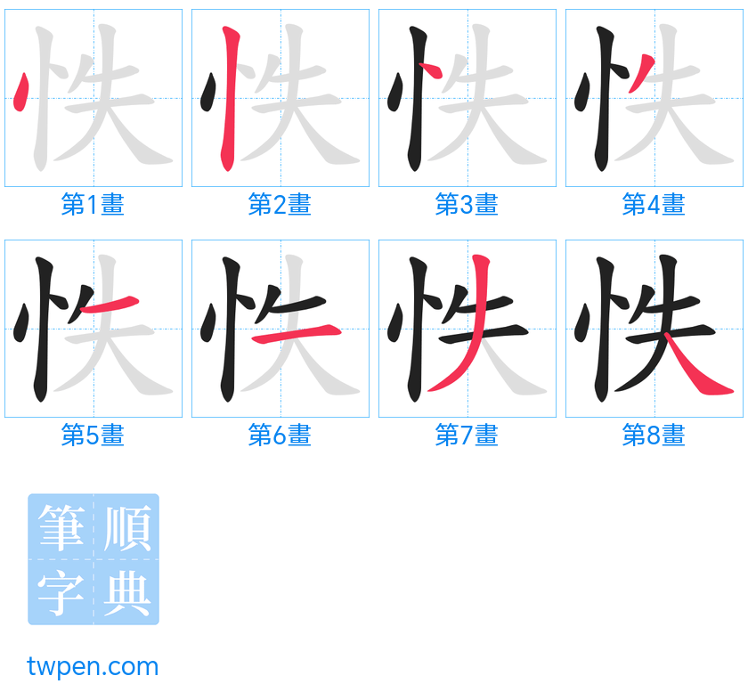 “「怢」的筆畫”