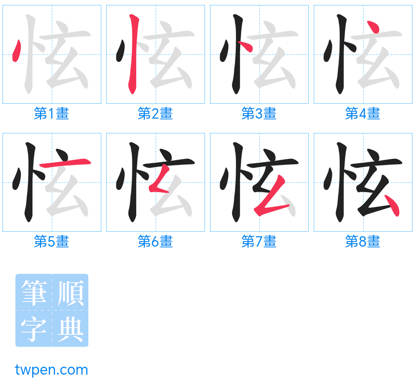 “「怰」的筆畫”