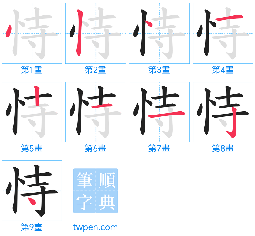 “「恃」的筆畫”