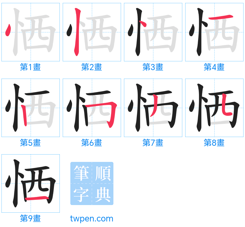 “「恓」的筆畫”