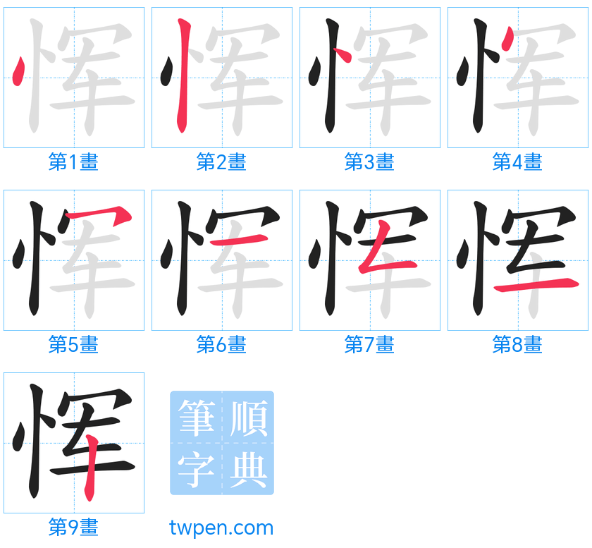 “「恽」的筆畫”