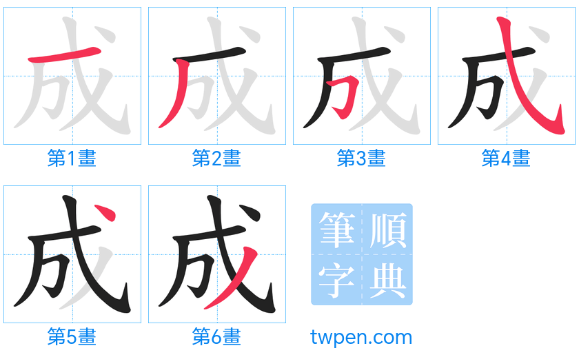 “「成」的筆畫”