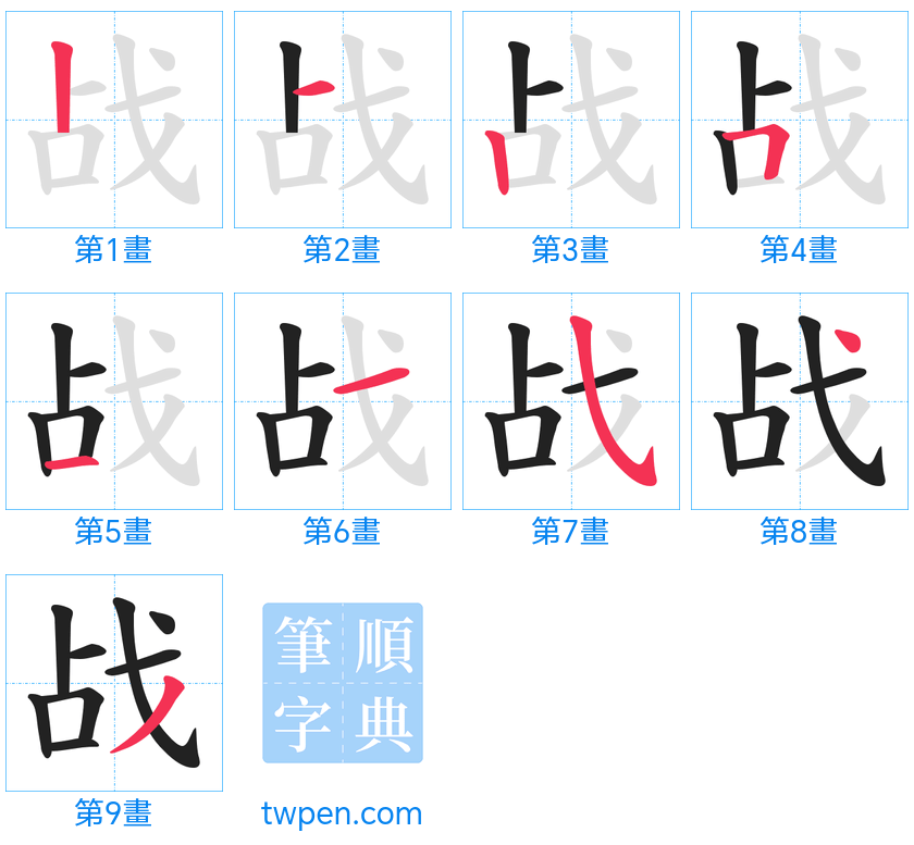 “「战」的筆畫”