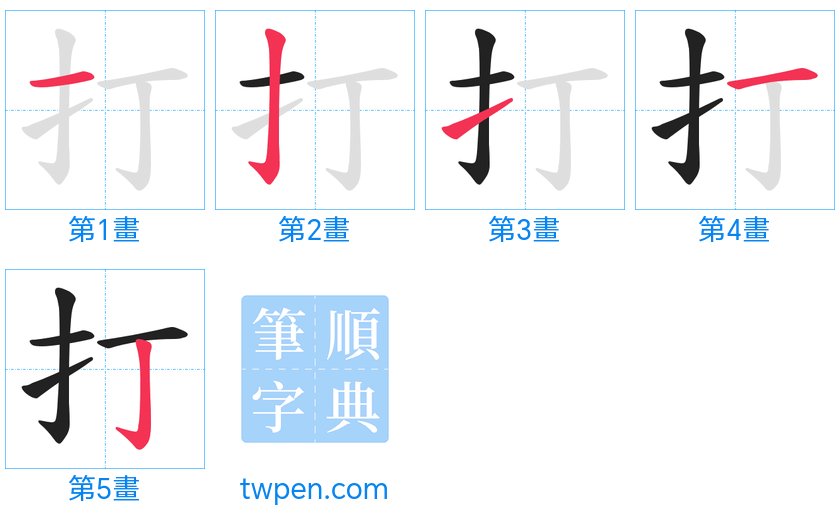 “「打」的筆畫”