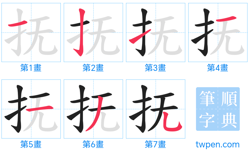 “「抚」的筆畫”