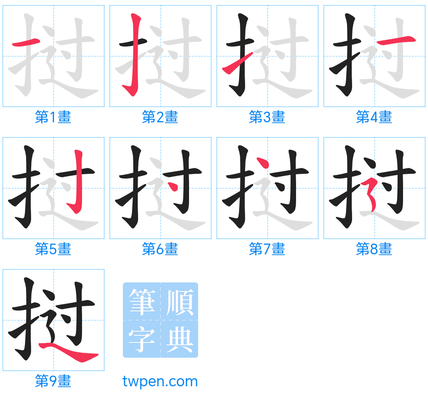 “「挝」的筆畫”