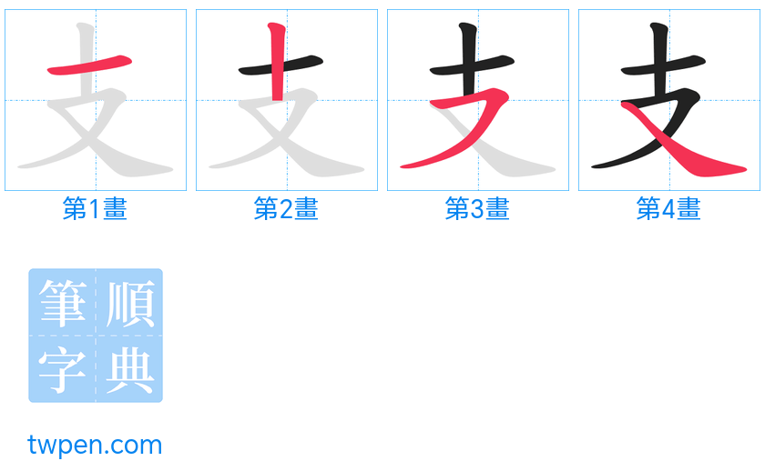 “「支」的筆畫”