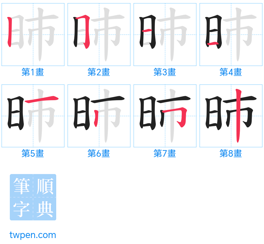 “「昁」的筆畫”