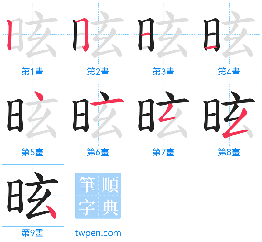 “「昡」的筆畫”