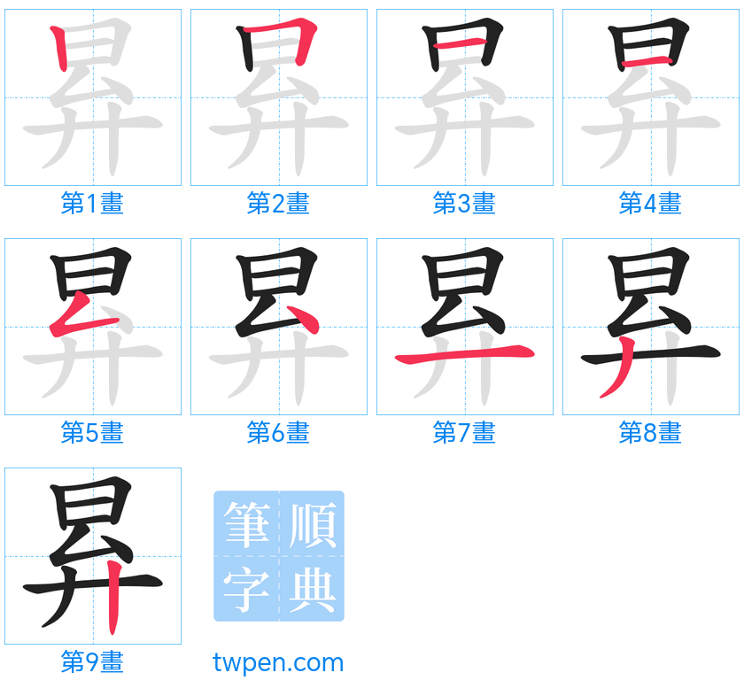 “「昪」的筆畫”