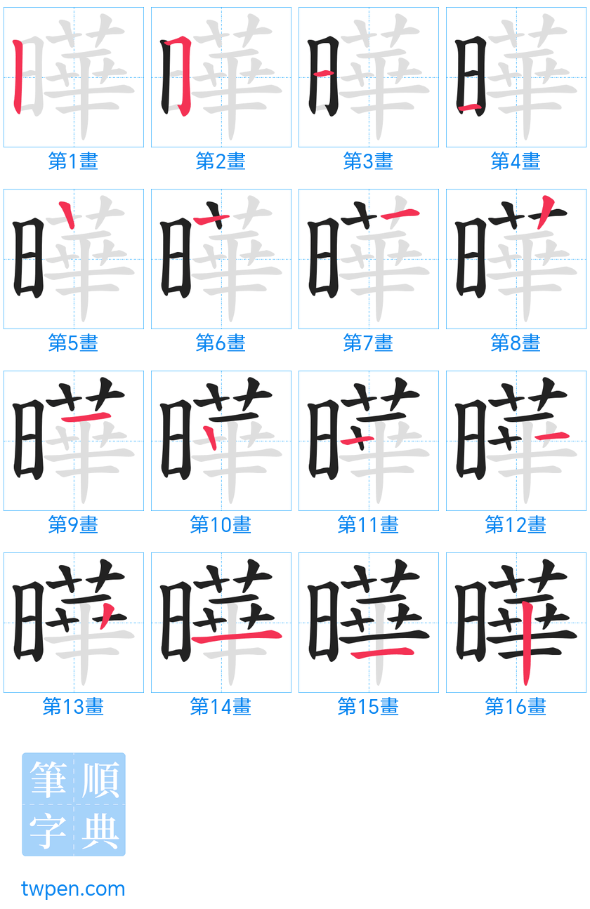 “「曄」的筆畫”