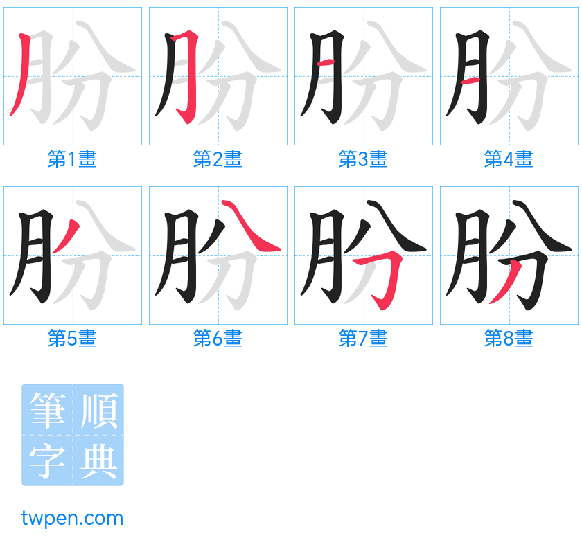 “「朌」的筆畫”