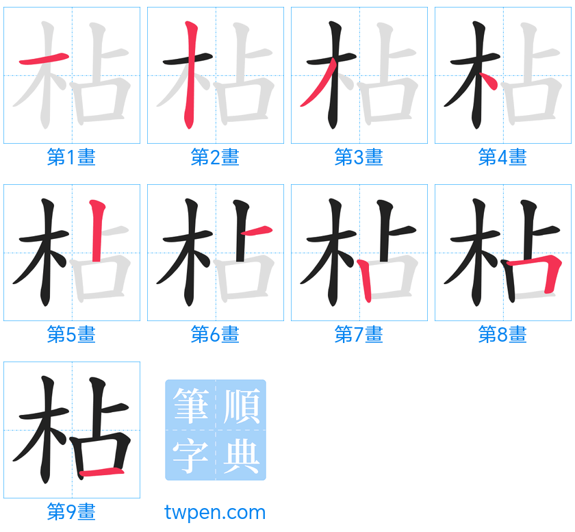 “「枮」的筆畫”