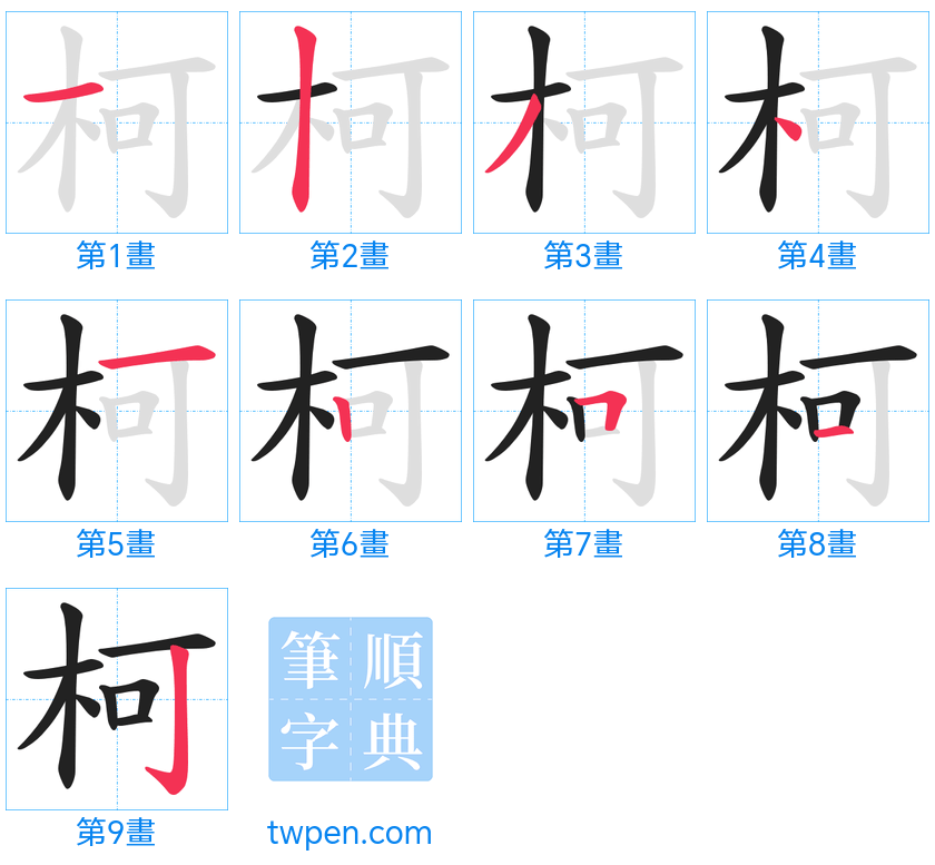 “「柯」的筆畫”