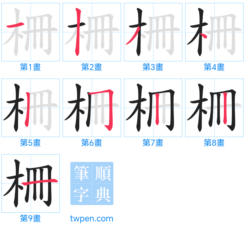 “「柵」的筆畫”