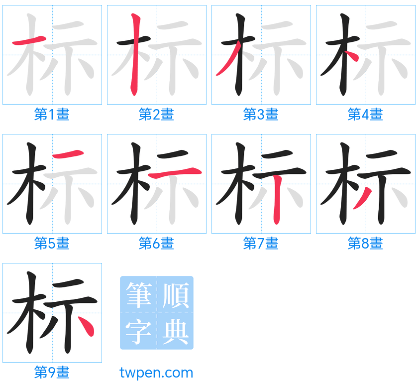 “「标」的筆畫”