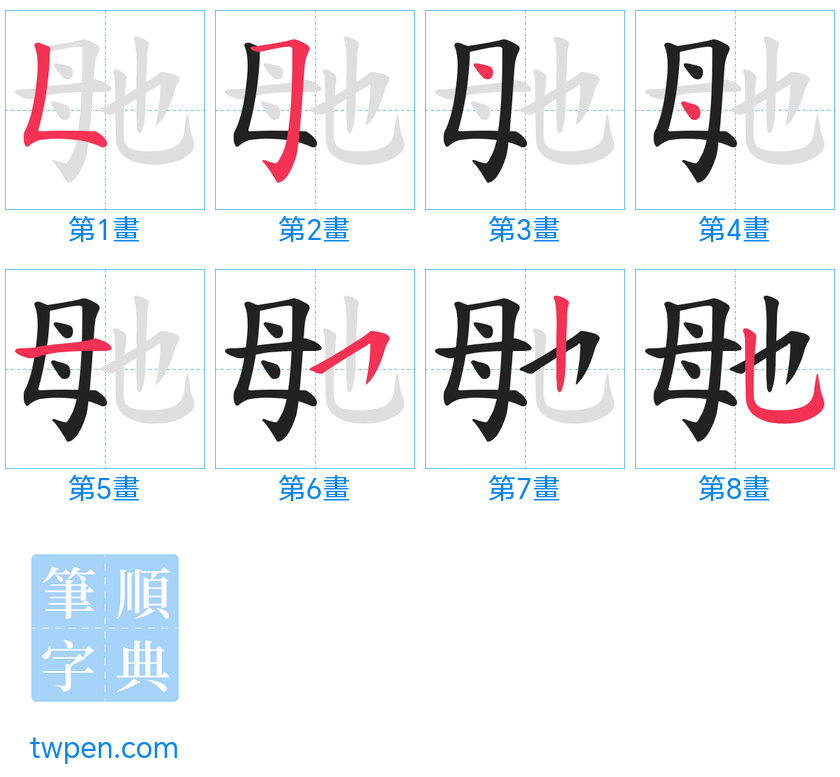 “「毑」的筆畫”