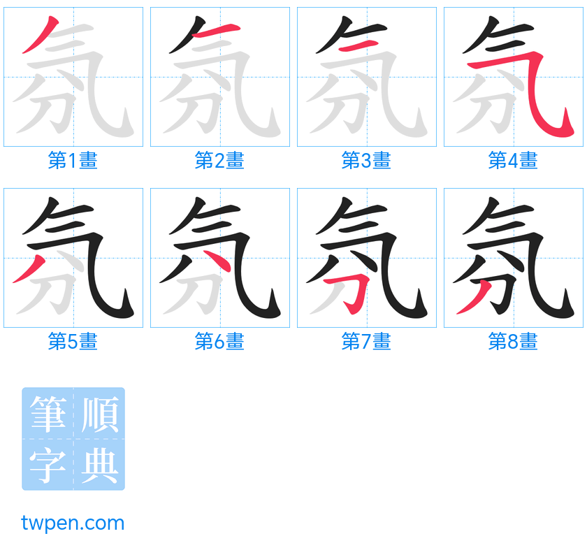 “「氛」的筆畫”