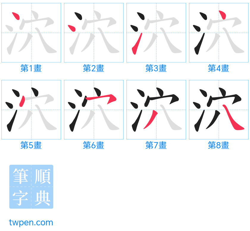 “「泬」的筆畫”