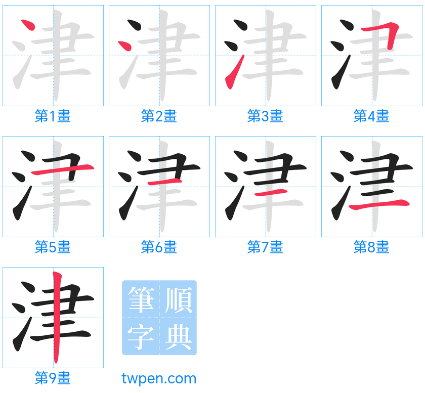 “「津」的筆畫”