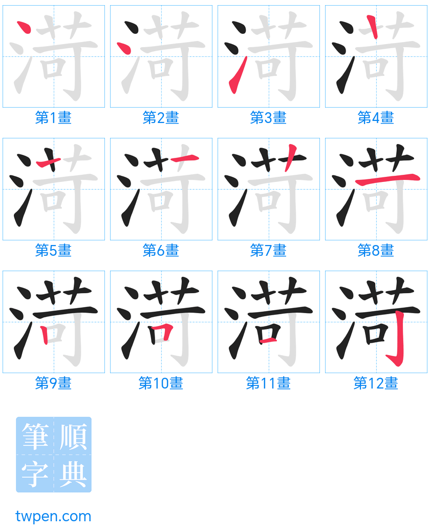 “「渮」的筆畫”