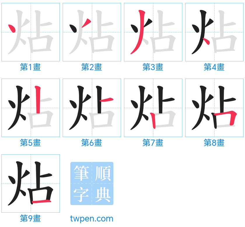 “「炶」的筆畫”