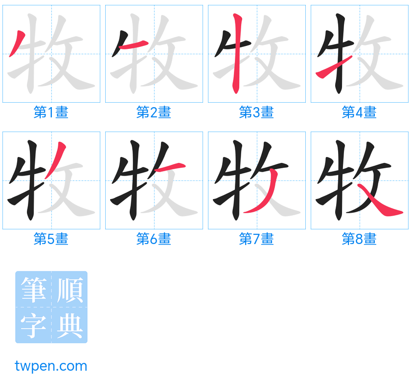 “「牧」的筆畫”