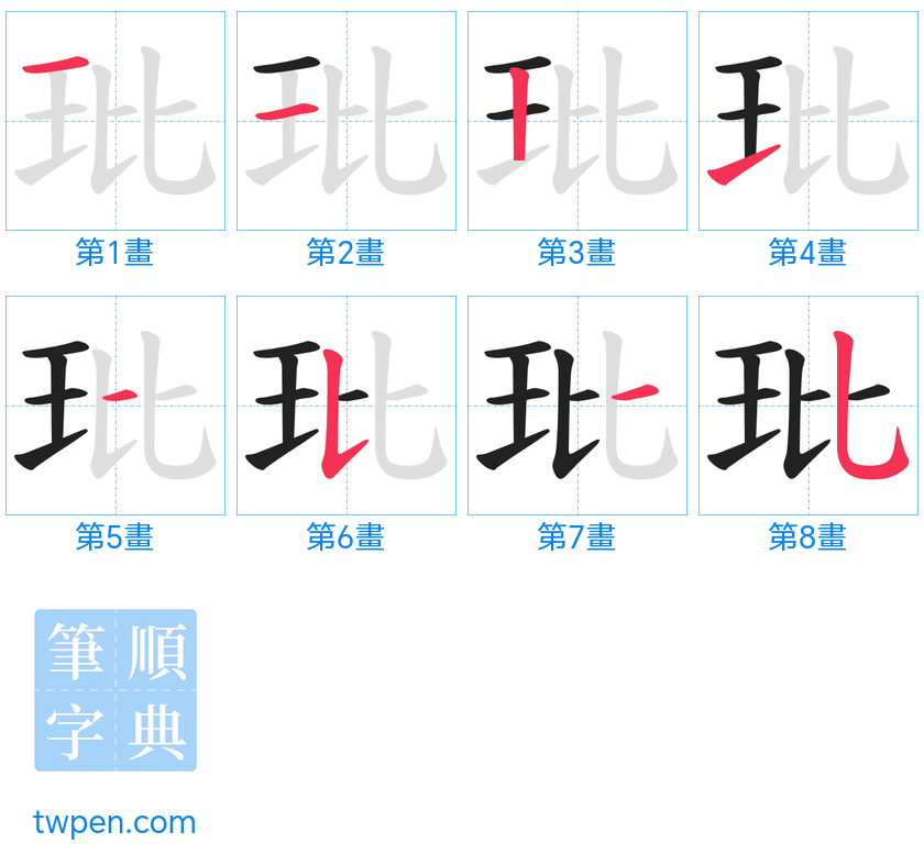 “「玭」的筆畫”