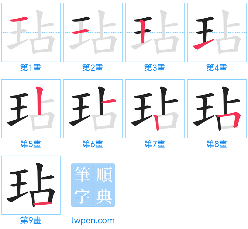 “「玷」的筆畫”