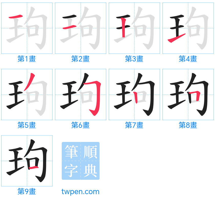 “「玽」的筆畫”