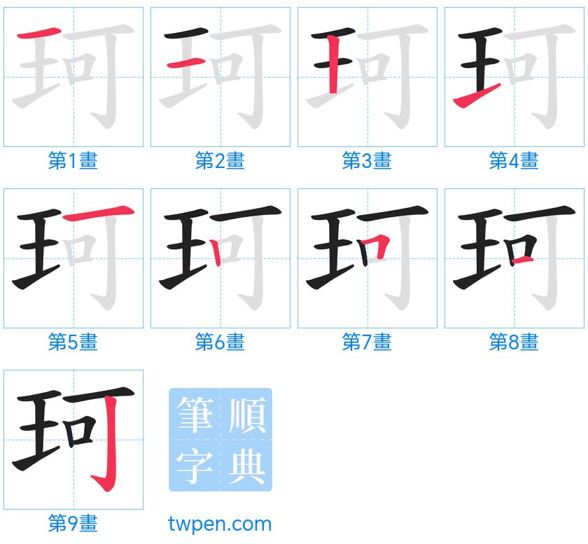 “「珂」的筆畫”