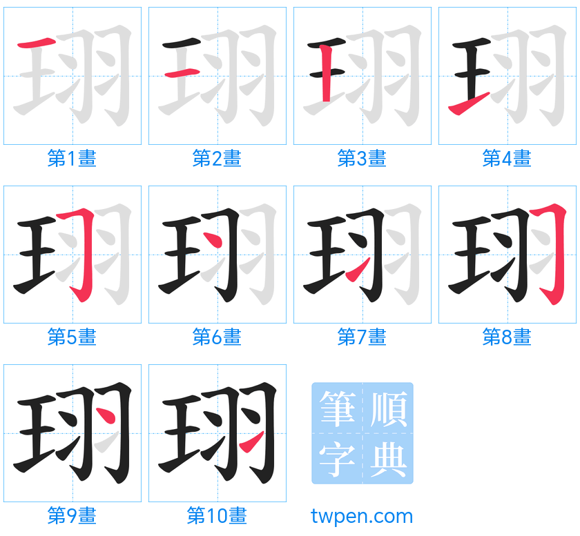 “「珝」的筆畫”