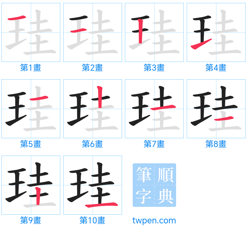 “「珪」的筆畫”