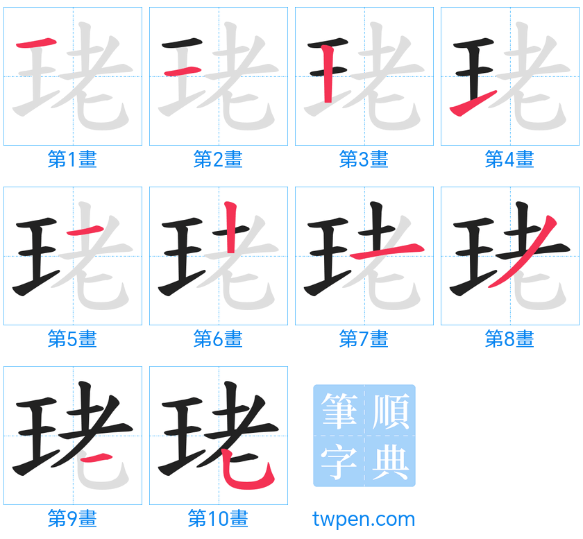 “「珯」的筆畫”