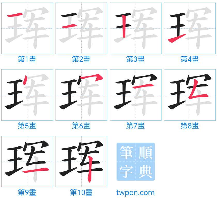 “「珲」的筆畫”