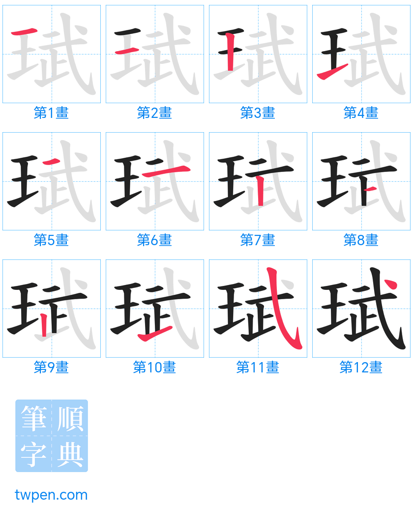 “「珷」的筆畫”