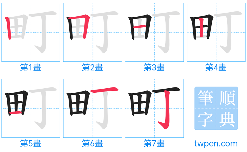 “「町」的筆畫”