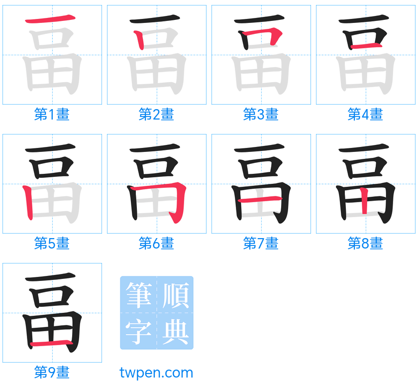 “「畐」的筆畫”