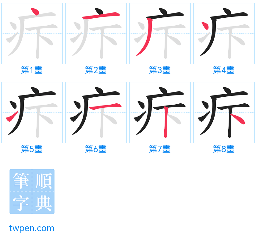 “「疜」的筆畫”