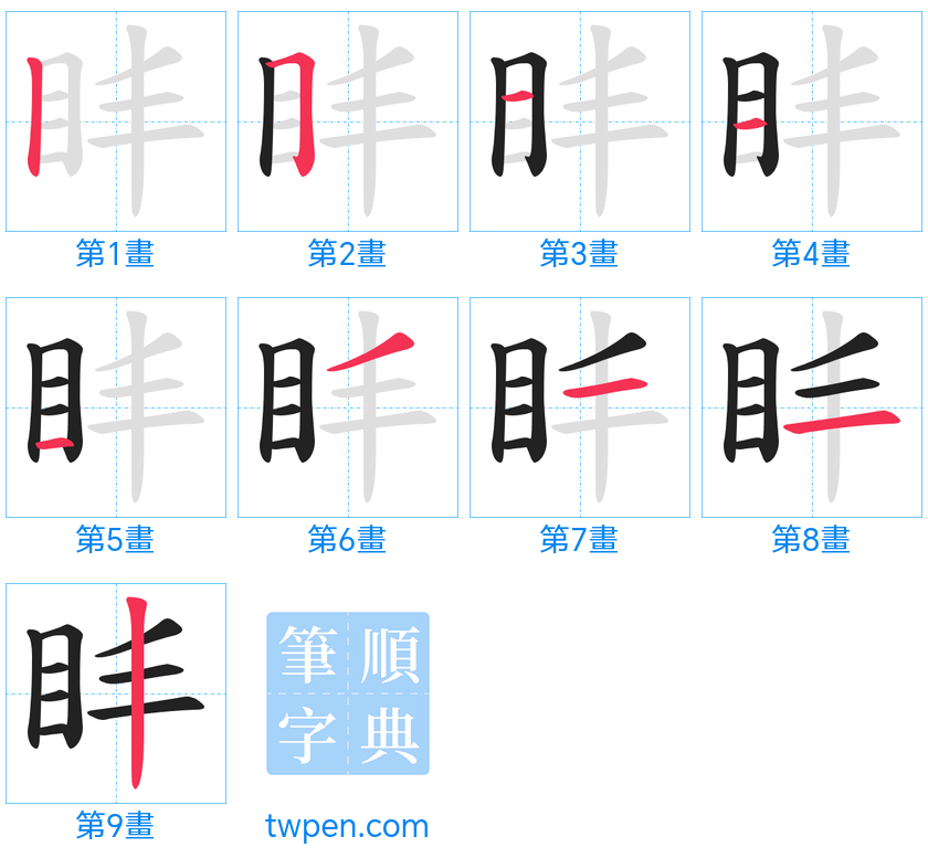 “「盽」的筆畫”