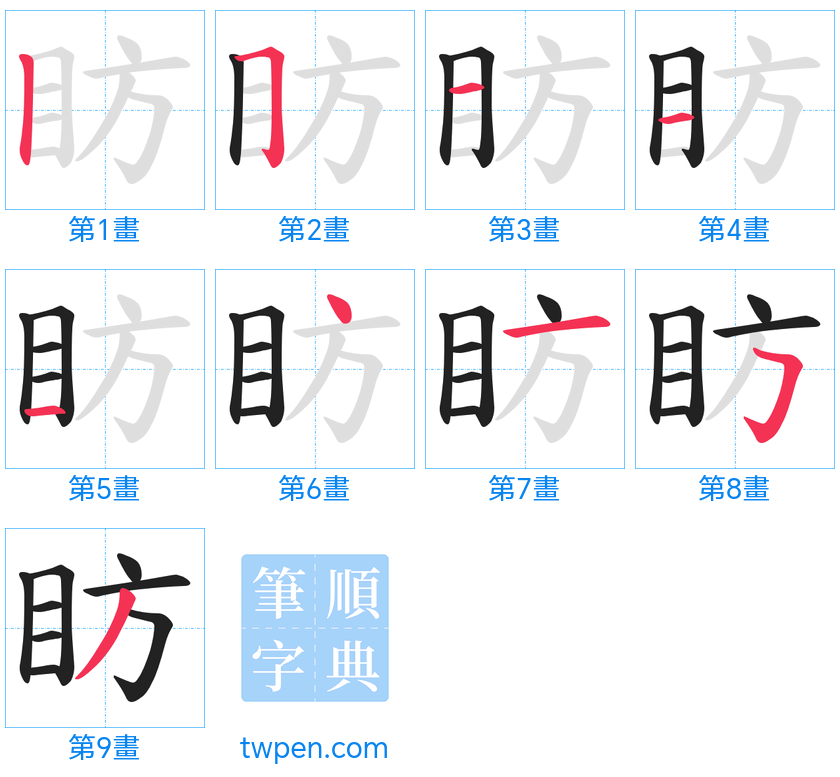 “「眆」的筆畫”