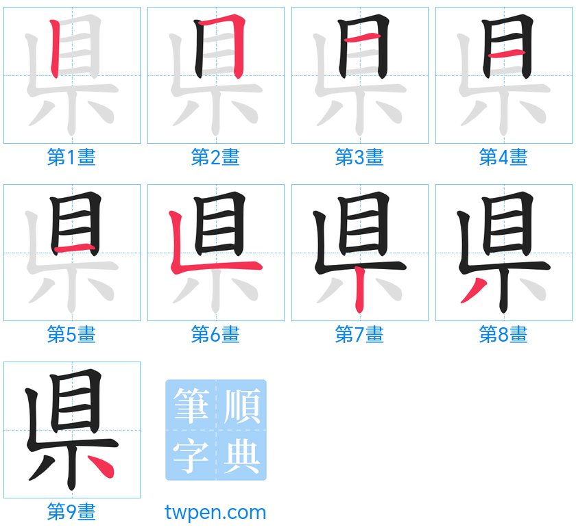 “「県」的筆畫”